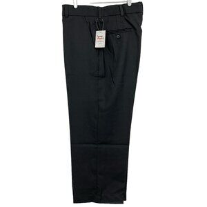 NWT Image First Men Flat Front Straight Leg Black Uniform Polyester Pants 38x28